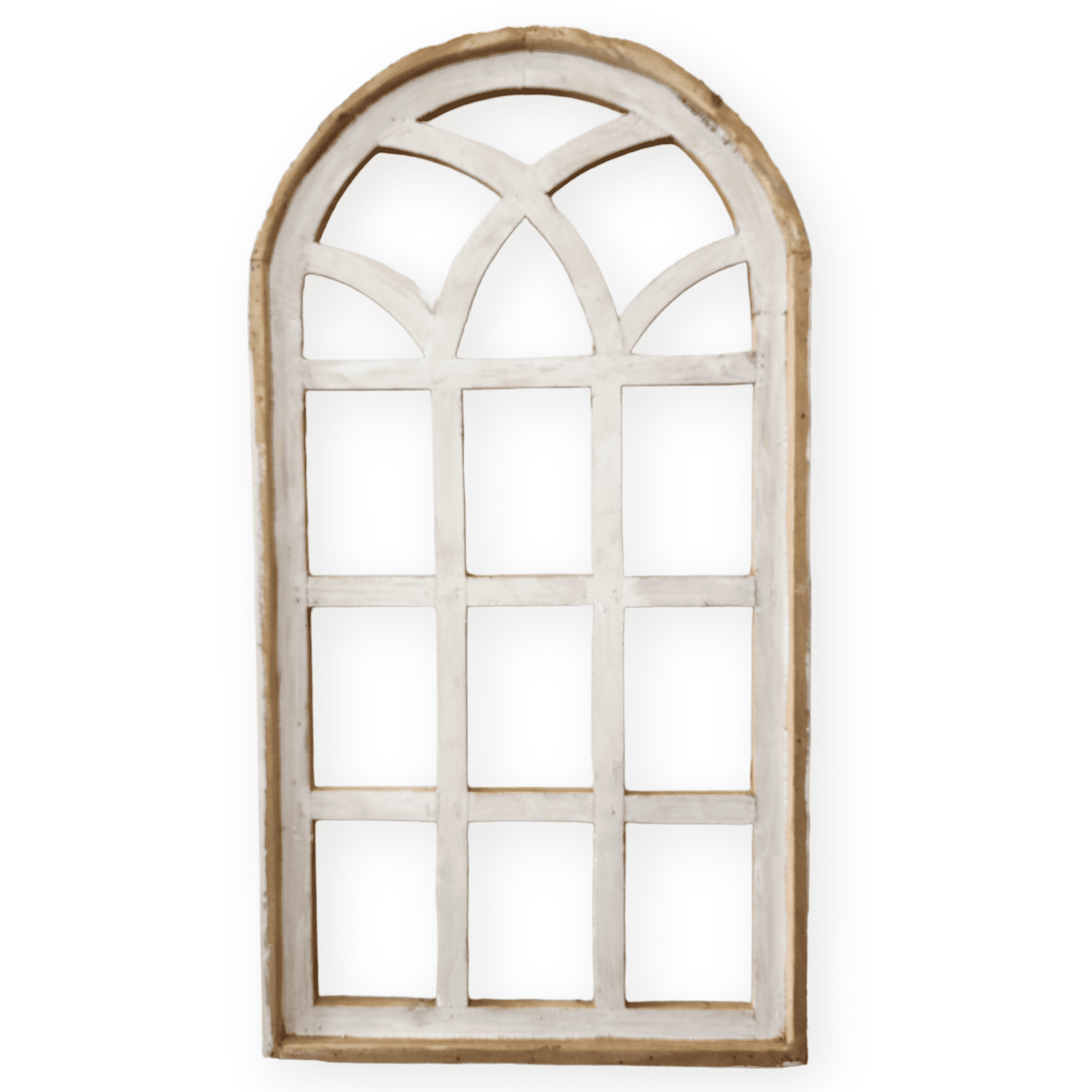 Farmhouse Wooden Wall Window Arch - The Paradise Fields Large Wood Window Frame 2 Sizes 44" and 48" - Paradise Fields + Wreaths wall windowsRanch Junkie